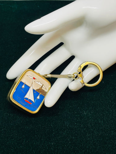 Sail Boat Music Box Keychain